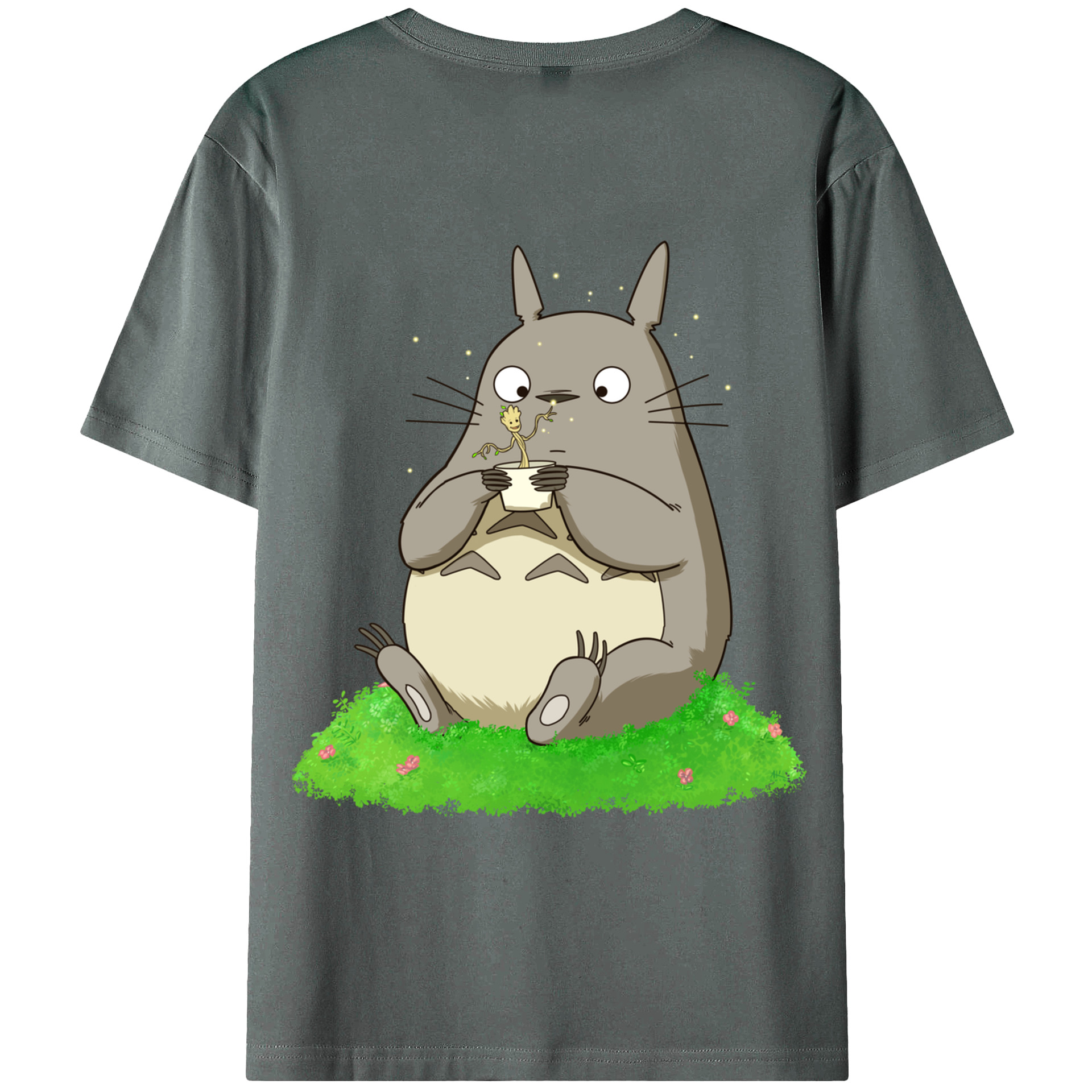 （画像用） となりのトトロ 草壁メイ 草壁サツキ My Neighbor Totoro Satsuki Kusakabe Mei Kusakabe 綿100％ メンズ半袖Tシャツ（バックプリント） 通気性